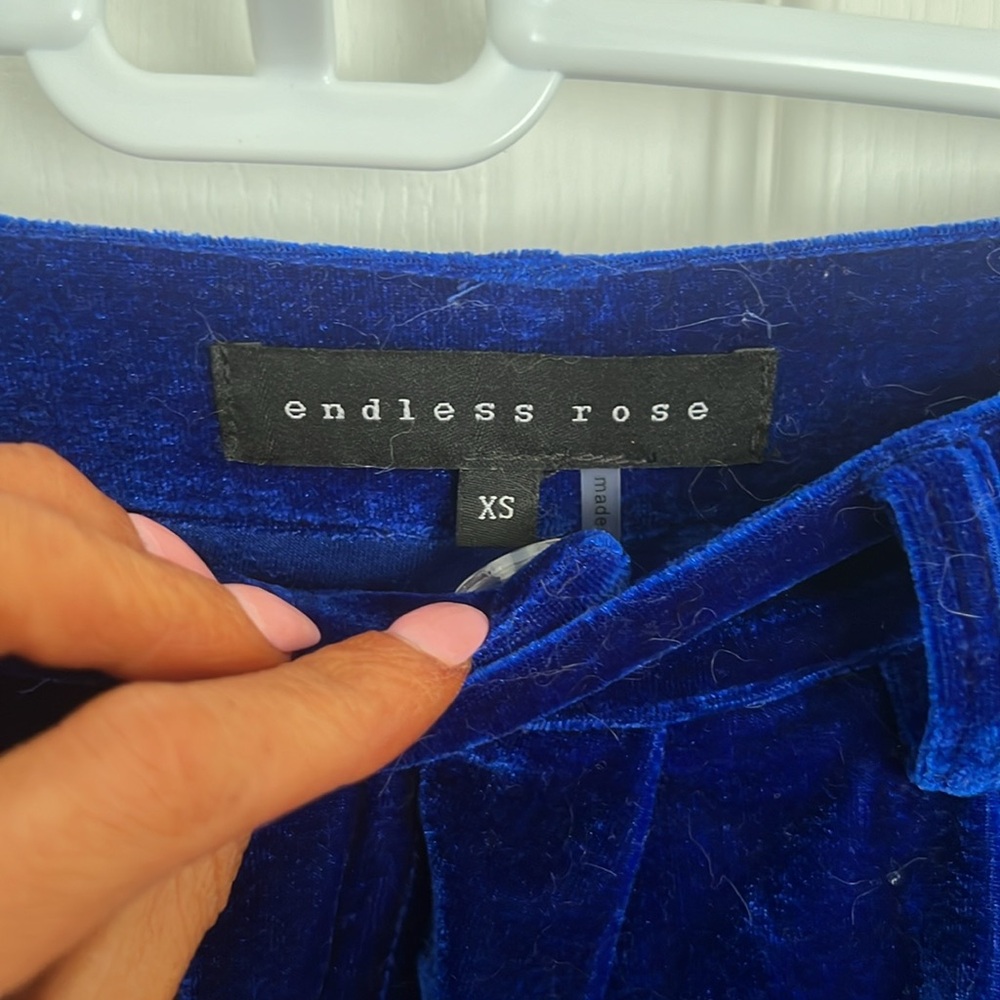 Endless Rose Royal Blue Velvet Pants - Picture 5 of 5